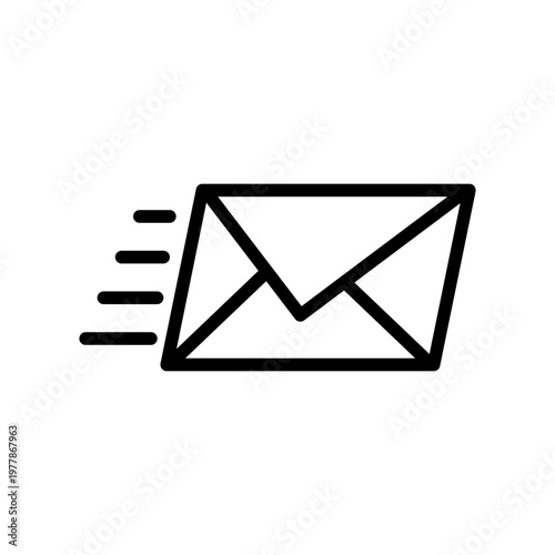 Fast Email Message Icon Flat Minimalist Vector, vector illustration.