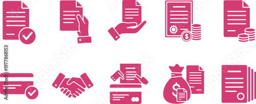 Colorful vector set of fashion accessories and pink black hair pins icons for business and web design