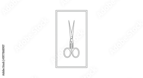 Minimalist Line Art Illustration of Surgical Scissors