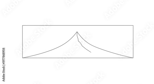 Minimalist Line Art of a Majestic Volcano Erupting with Smoke