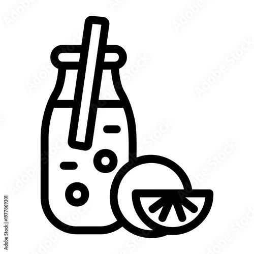 Juice bottle Line Icon