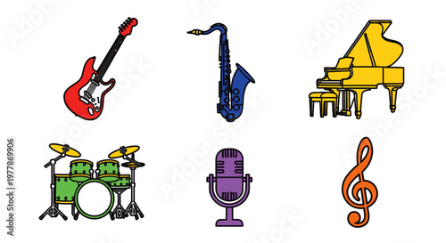 Music Instruments for Orchestra Band.