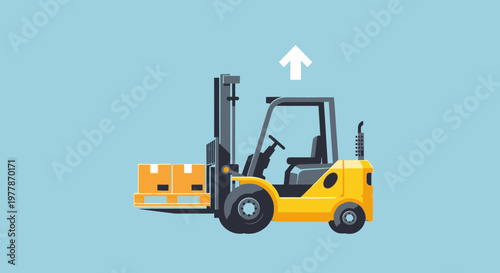 Yellow Forklift with Black Tires.
