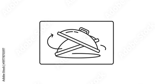 Barbecue Grill Lid Rotating Icon, Outdoor Cooking Symbol, Vector Illustration