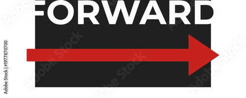 Forward Direction Red Arrow Sign.