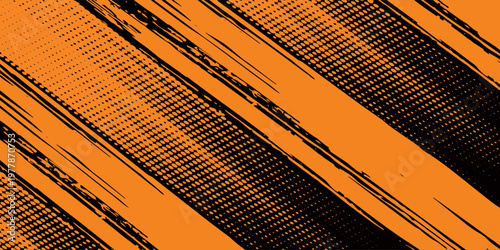 orange black brush Car sticker wrap pattern banner abstract sporty lines black orange color combination grunge brush modern pattern racing motorsport design.vector illustration. eps 10