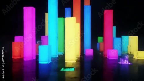 Glowing Bars Colorful Display.