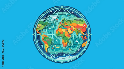 Globe Earth Map World Atlas.