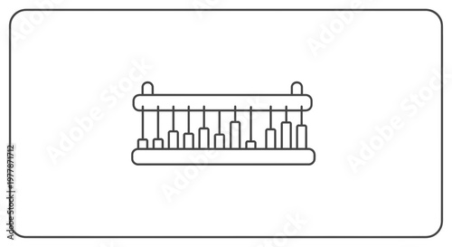 Vintage Abacus Calculator Icon, Counting Tool, Retro Education Symbol