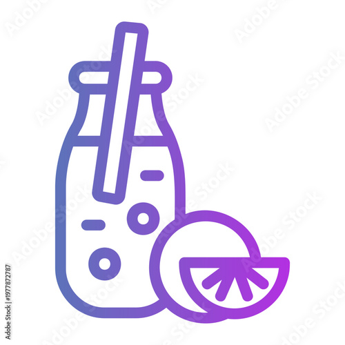 Juice bottle Line Gradient Icon