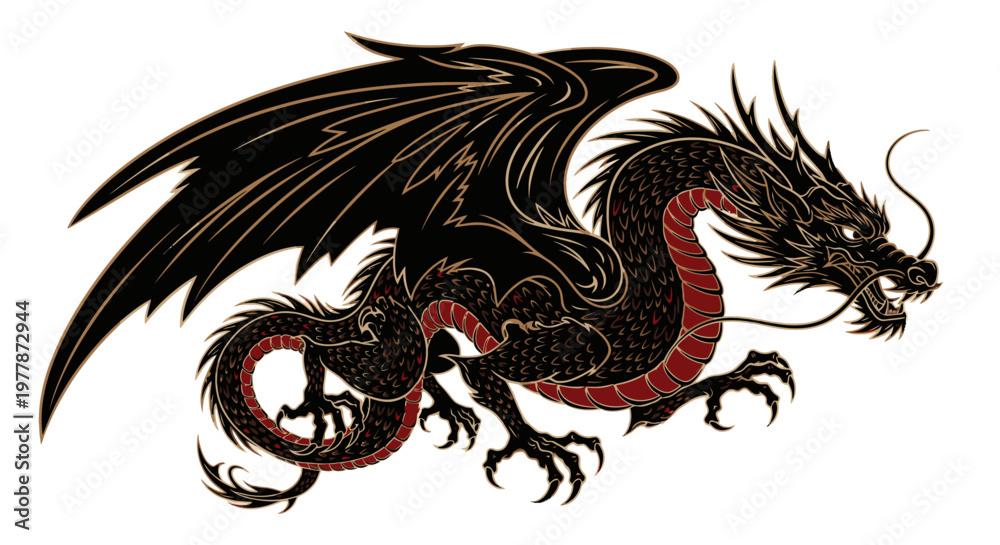Obraz premium Dragon mythical creature with wings 1.