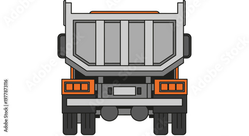 Large Truck Rear View Illustration.