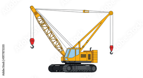 Yellow Construction Crane Machine Equipment.