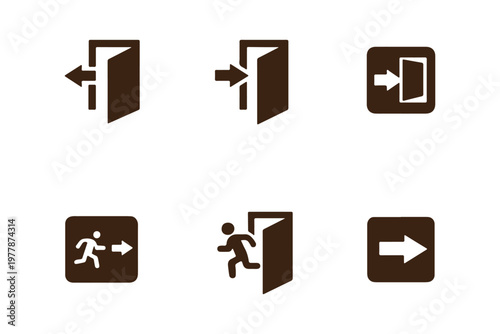 Vector black exit icon set stock illustration
Icon Symbol, Exit Sign, Door, Evacuation, Escaping