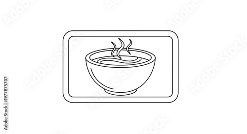 Steaming Bowl of Soup Icon, Hot Food Graphic, Cozy Meal Illustration