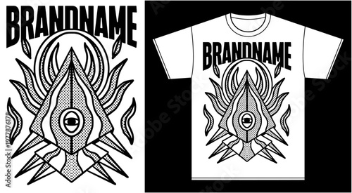 Tableau sur toile t-shirt illustration band merchandise apparel metal metalcore rock