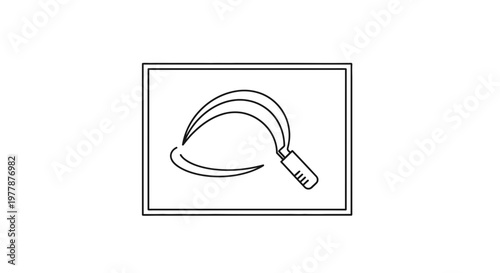 Sickle Cutting Grass Icon - Agricultural Tool for Harvesting and Farming