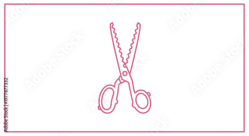 Pink Pinking Shears Icon - Crafting Tool for Sewing and Scrapbooking