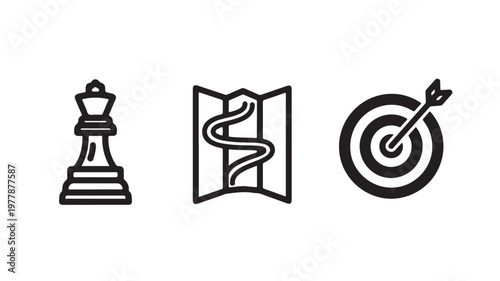 Strategic Planning Icons for Business Concepts