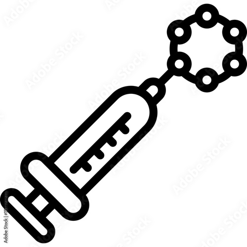 pharmacology icon illustration design with outline