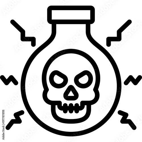 poison icon illustration design with outline