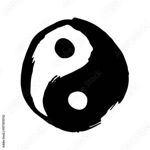 Hand drawn yin yang symbol Zen and Tao Harmony and balance Black and white yin and yang sign Taichi, Taoism, Buddhism, Japan, Chinese, Asian, yoga, meditation, karma, peace, dualism