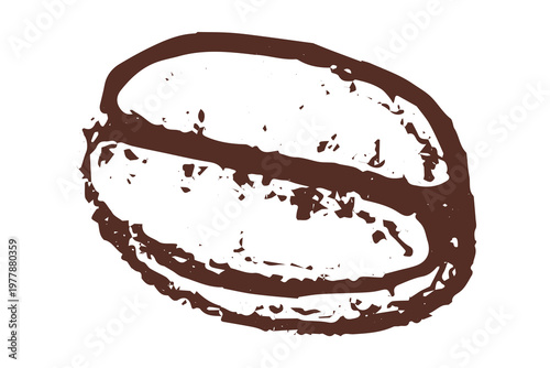 Hand drawn fresh roasted coffee bean Arabica robusta seed doodle Single element for print, web, design, decor