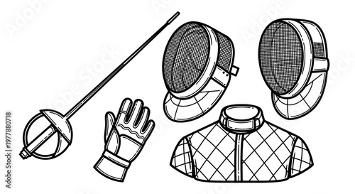 Fencing equipment for competitive athlete.