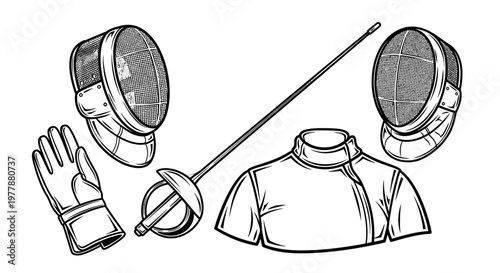 Fencing equipment for competitive sports athletes.