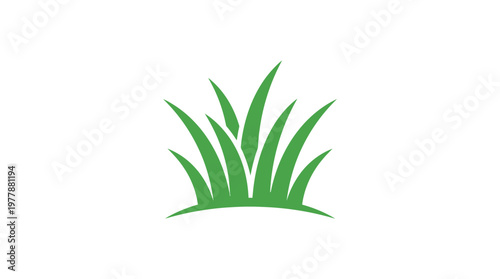 Green Grass Icon on a White Background