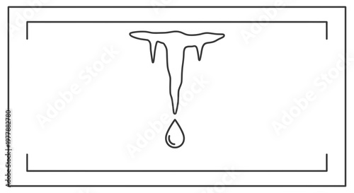 Melting Icicle Dripping Water Drop Icon, Winter Thaw Concept