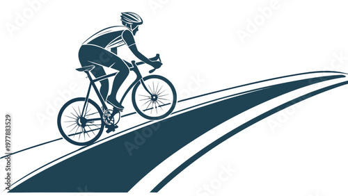 silhouette of a cyclist on a bicycle