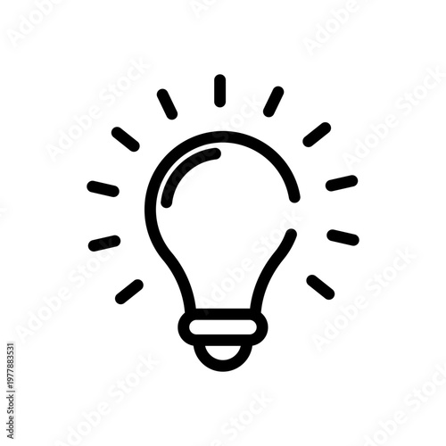  Light blub icon. Thin line icon vector Illustration