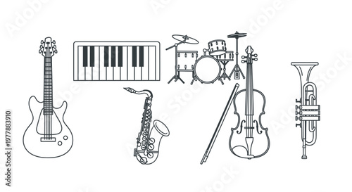 Musical Instruments Orchestra Band Lineup.