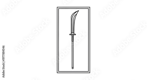 Ancient Chinese Guan Dao Weapon Illustration