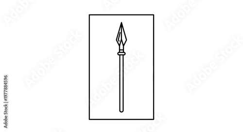 Ancient Spearhead Icon Vector Illustration - Medieval Weapon Symbol