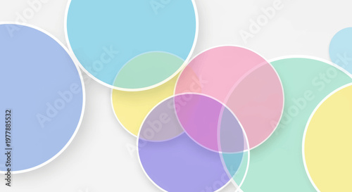 Soft pastel circles overlap and blend creating a gentle, abstract background.