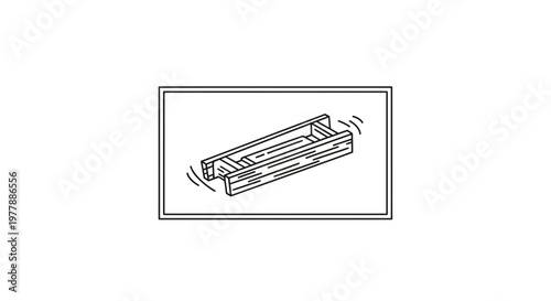 Wooden Drawer Slide Mechanism, Simple Construction, Industrial Design Element