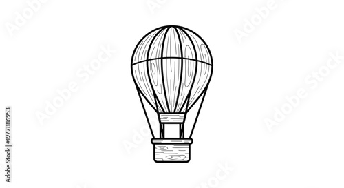 Vintage Hot Air Balloon Illustration, Retro Transportation, Adventure Travel