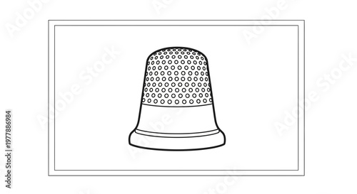 Vintage Metal Thimble with Perforated Top for Sewing and Crafting