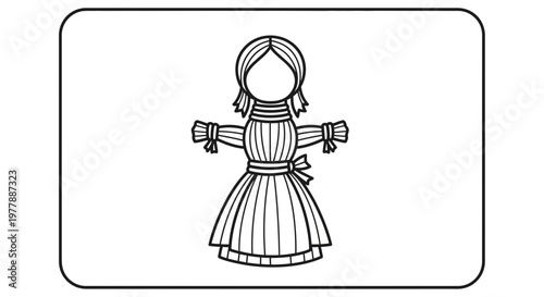 Traditional Ukrainian Motanka Doll Coloring Page