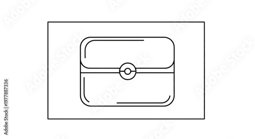 Treasure Chest Icon, Simple Outline Design, Vector Graphic
