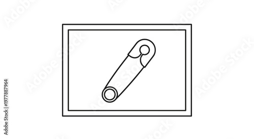 Safety Pin Icon Outline Vector Illustration