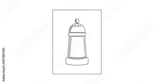 Salt Shaker Outline Icon, Kitchen Utensil, Seasoning Dispenser, Culinary Tool, Simple Vector Graphic