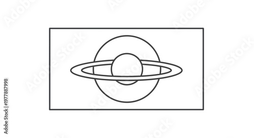 Saturn Planet Icon, Ringed Celestial Body, Space Exploration, Cosmic Object