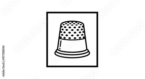 Sewing Thimble Icon - Vintage Tailoring Tool for Protection