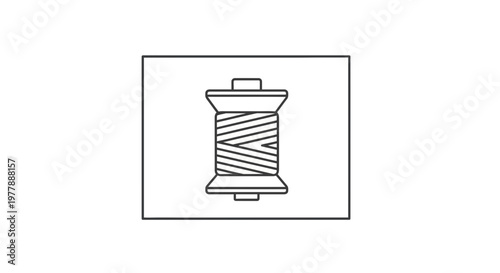 Sewing Thread Spool Icon, Crafting and Tailoring Symbol, Minimalist Design