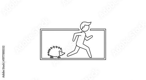Man Running Away From Hedgehog