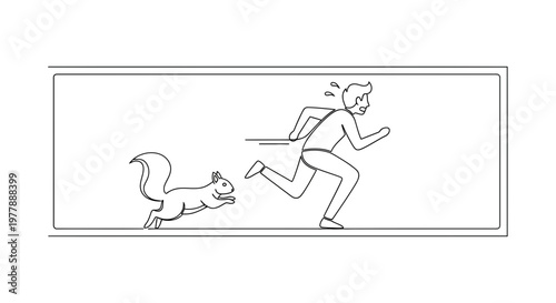 Man Running Chased by Squirrel - Funny Animal Pursuit