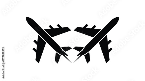 Minimalist Black and White Airplane Icon A Symbol of Travel and Aviation